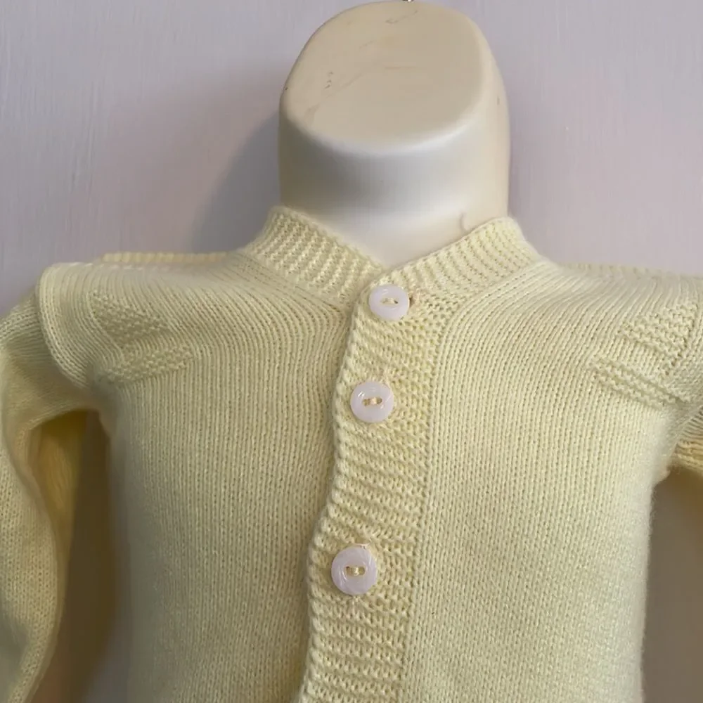 Vtg 60s A Jamie Boy’s sweater yellow infant/babycardigan‎